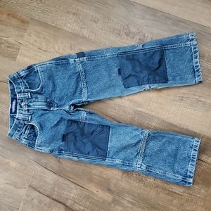 Vintage U.R.I.T. Boys Size 7 Blue Carpenter Jeans Pants Patchwork